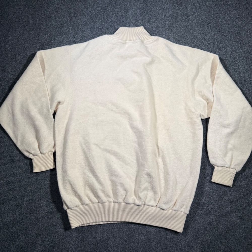 Vintage SDI Riverside Country Club 1/4 Zip Pullover Mens Large Cream - Picture 8 of 9